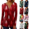 Рубашки с длинным рукавом для женщин, осенняя мода, нарядные повседневные блузки, модные плиссированные туники, топы для леггинсов, Рождество
