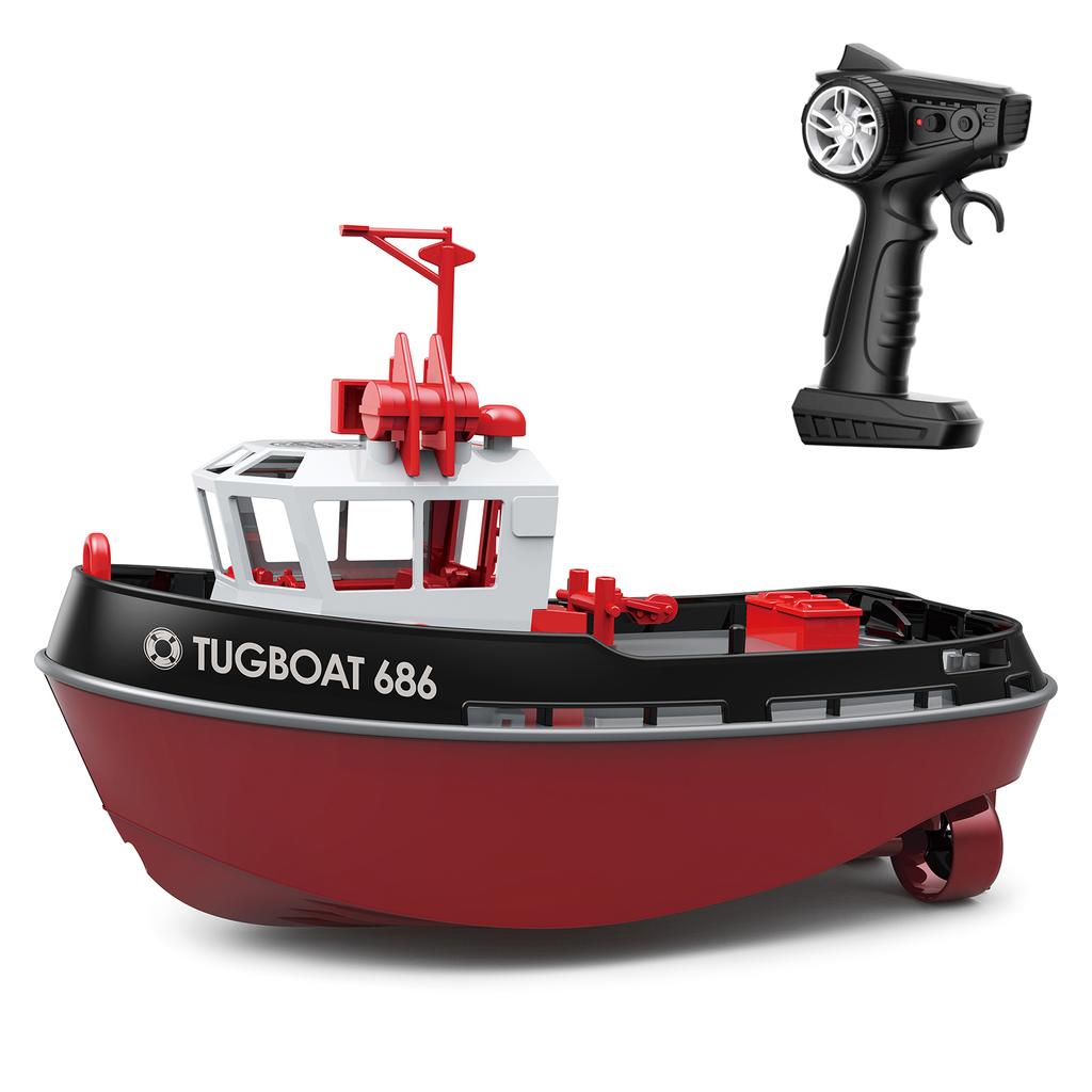 Remote Control Boat, 1:72 Remote Control Boat for Pool & Lake, 2.4GHz Remote Control Tugboat for