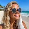 Steampunk Retro Frame Eyewear Fashion Women Spectacles Convenient Rhinestone Sunglasses  Selfie