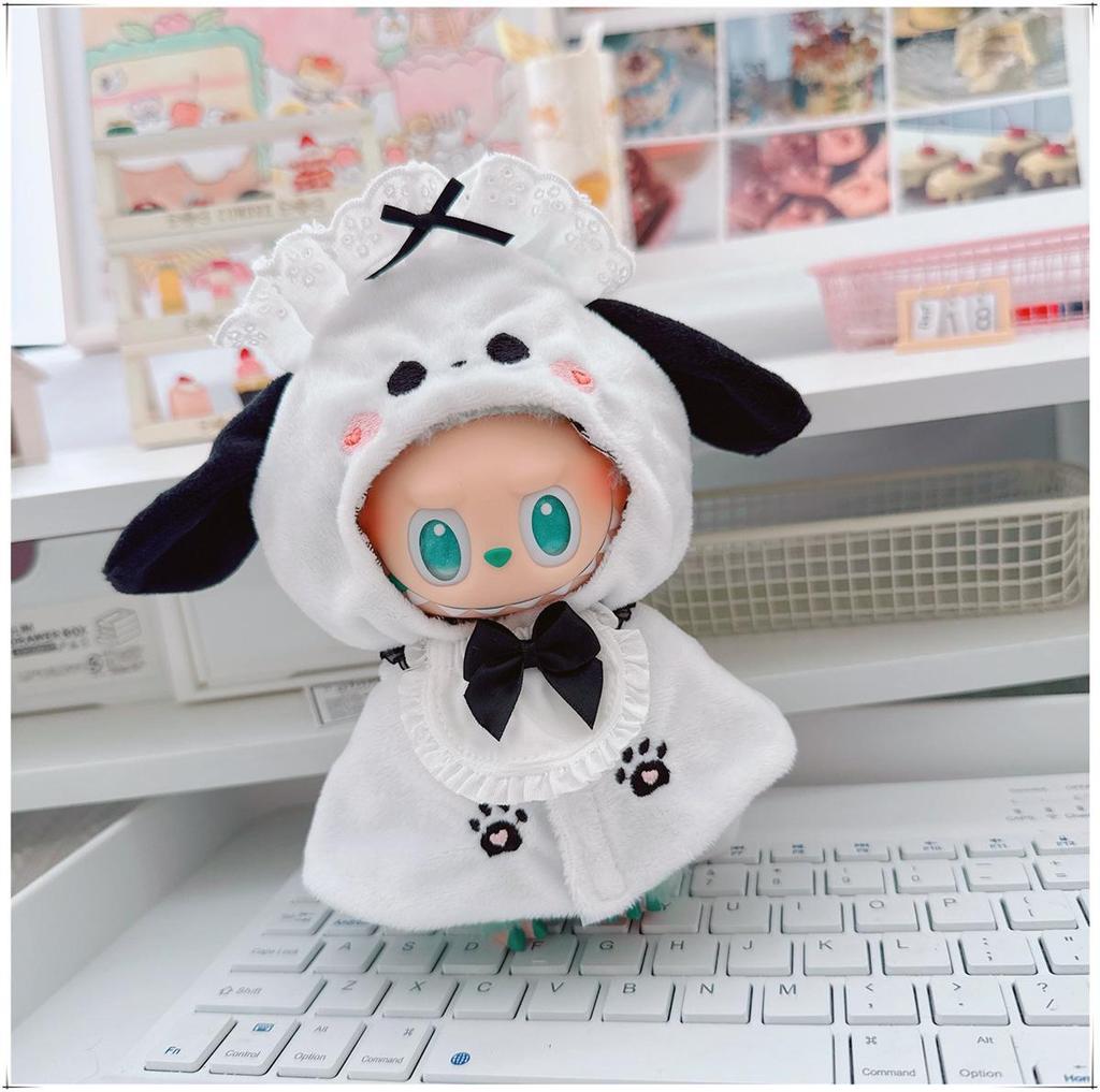 10cm Labubu Doll Clothes: Self-Deprecating Bear Plush Cape for 17cm Labubu Doll