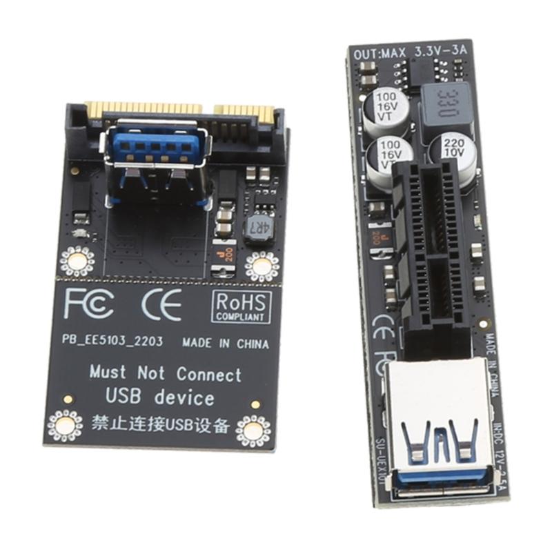 Адаптер-удлинитель порта для видеокарт MINI PCI-E на PCI-E X1, райзер-карта с USB 3.0 кабелем 30 см, прочный