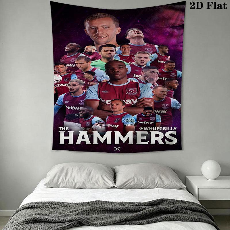 West Ham United Wall Hanging Printed Fabric Blanket Decorative Tapestries for Bedroom Living Room Home Decor