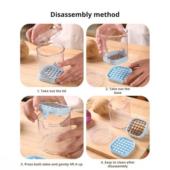 Многофункциональная машина для нарезки овощей кубиками с контейнером и лезвиями из нержавеющей стали