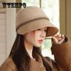 Осень и Зима Новая Шляпа Женская Ретро Премиум Чувство Кепка Шляпа-Ведро Теплая Шляпа