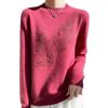 Thick Sequin Leaf Knit Sweater for Women - Autumn/Winter Half-High Collar