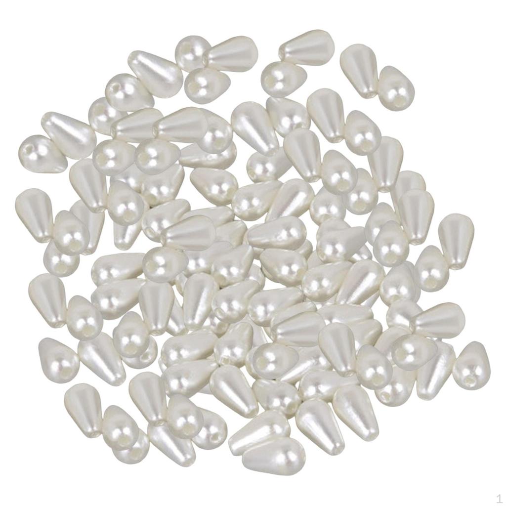 Жемчужные бусины, свободный жемчуг, искусственный жемчуг в форме капли, бусины в форме капли с отверстием для ожерелья