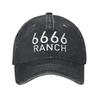 6666 Ранчо Четыре Шестерки Ранчо Бейсболки Винтажные Потертые Выстиранные Животные Луговые Головные Уборы Мужчины Женщины Уличные Тренировки Шляпы