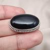 Black Onyx 925 Sterling Silver Ring: Oval Cabochon, December Birthstone