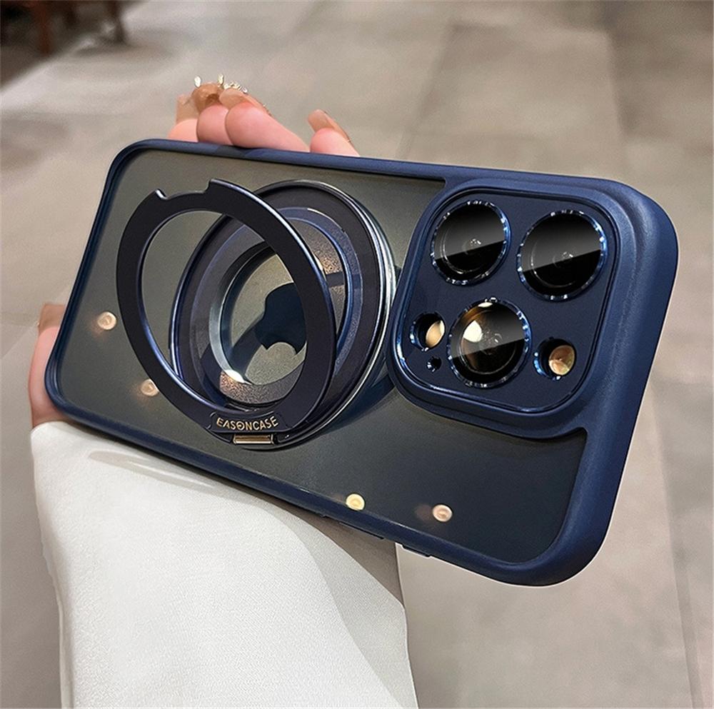 Для iPhone 16 Pro Max Роскошная вращающаяся подставка Магнитный держатель Magsafe Чехол для телефона Для iPhone 13 14 15 16 Plus Защитная крышка для объектива