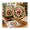 Holiday Theme Embroidery Projects Christmas Kit for Beginners, Pre-Printed Pattern Full Set Art And Craft Kits Adults of Tools, DIY Needlework Festive