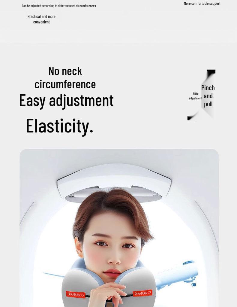 Портативная U-образная подушка-подголовник из пены с эффектом памяти для путешествий и длительных поездок