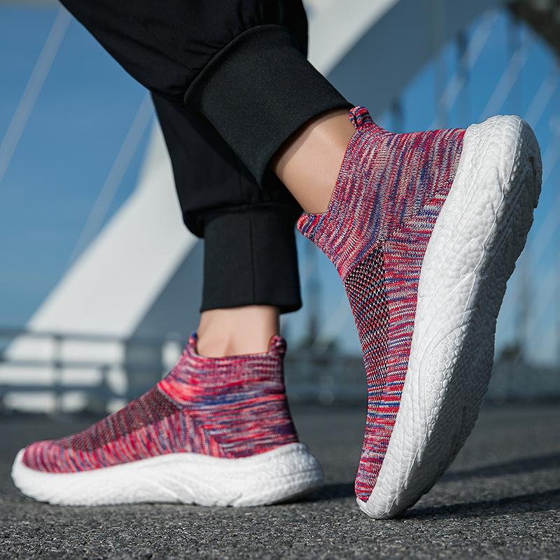 Модные кроссовки мужские дышащие повседневные сетчатые спортивные больших размеров легкие трендовые на толстой подошве удобные для активного отдыха и пеших прогулок женские