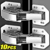10/2PCS Stainless Steel Cabinet Hinges 90 Degree No-Drilling Hole Cupboard Door Buffer Hinge for Home Kitchen Furniture Hardware