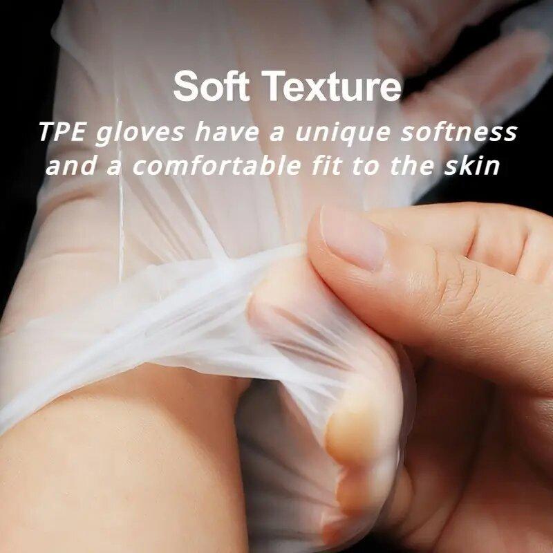 100PcsTPE Disposable Gloves Latex Free Transparent Waterproof Gloves DIY Hair Dyeing Household Kitchen Cleaning Tool