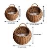 Hand Made Wicker Rattan Flower Planter Wall Hanging Wicker Rattam Basket Garden Vine Pot Plants Holder Wall Planter Home Decor
