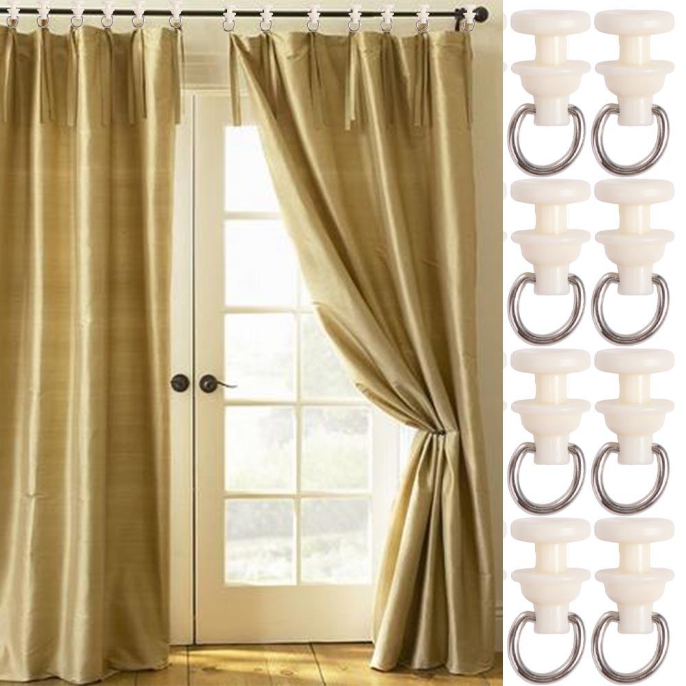 20pcs/pack Silent Curtain Track Pulley White Curtain Track Glider Curtain Hook Roller  Windows