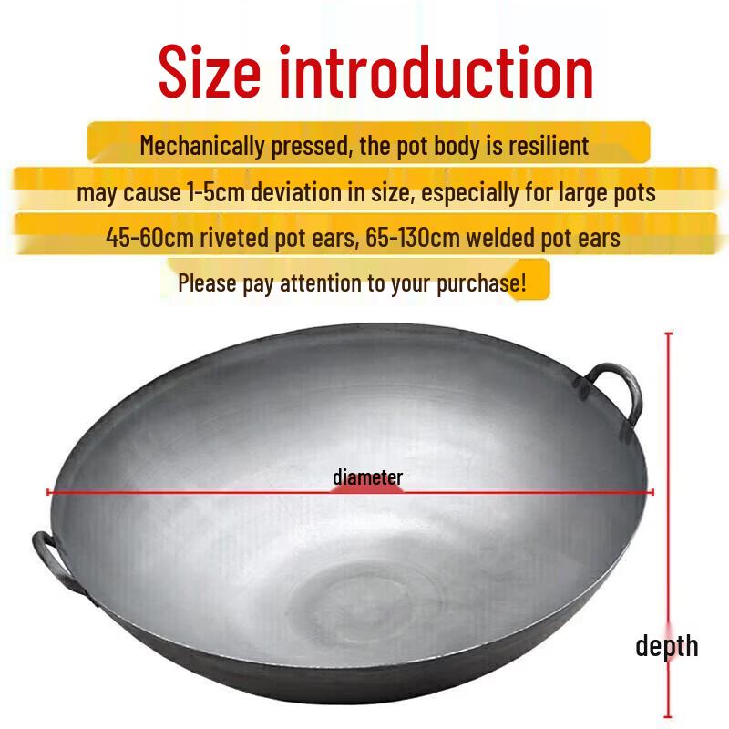 55CM Commercial Stainless Steel Wok with Dual Handles