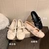 Su Yinyin Has the Same Height Increase of 4CM~ Square Head Double Bow with Mary Jane Shoes, Femininity Commuter Shoes Summer