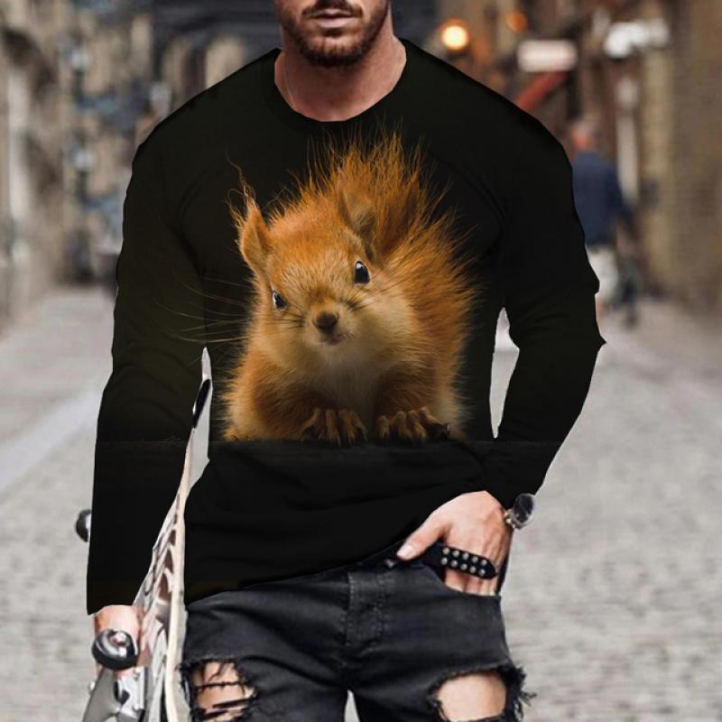 Мужская футболка с драконом, повседневная футболка с 3D принтом и длинным рукавом, волшебное животное, графический топ, футболки с уличным узором, мужские/женские футболки в стиле хип-хоп