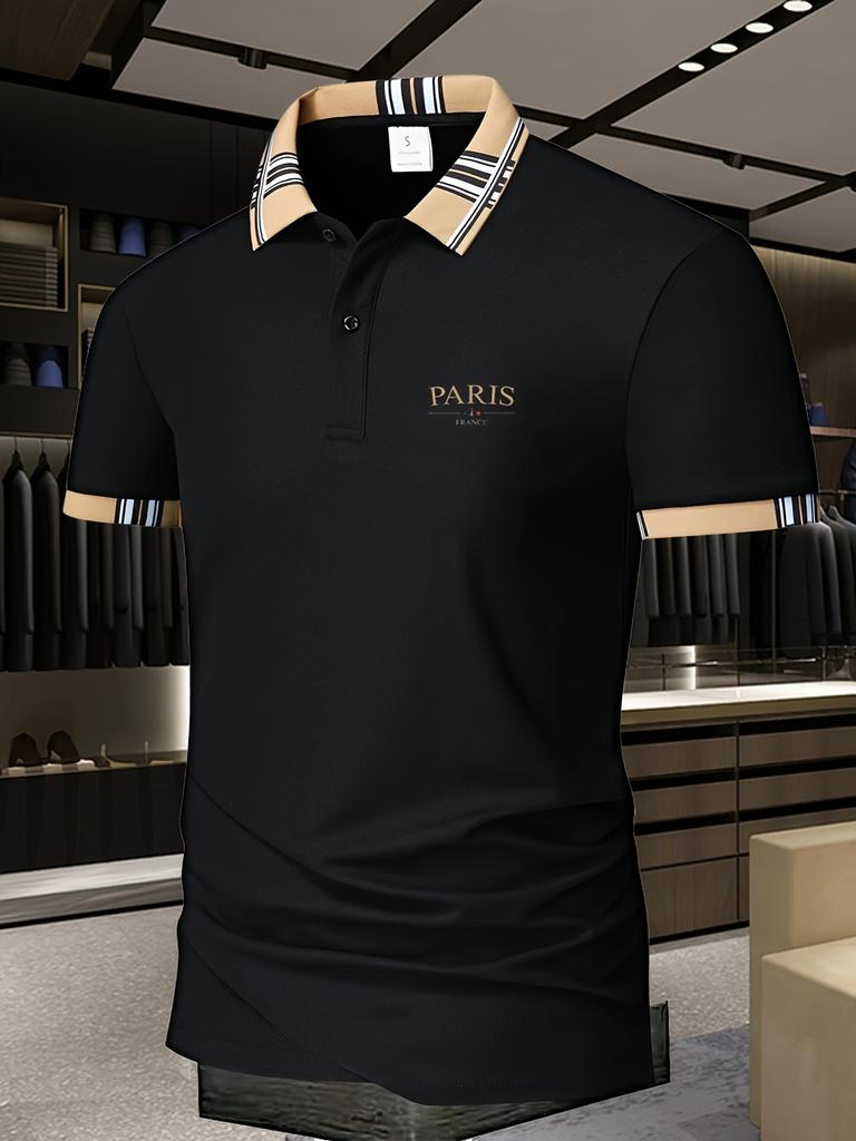 Men's Polo Shirt - Golf T Shirts Casual Short Sleeve Button Collar for Summer Outdoor Activities, Comfortably Fitted
