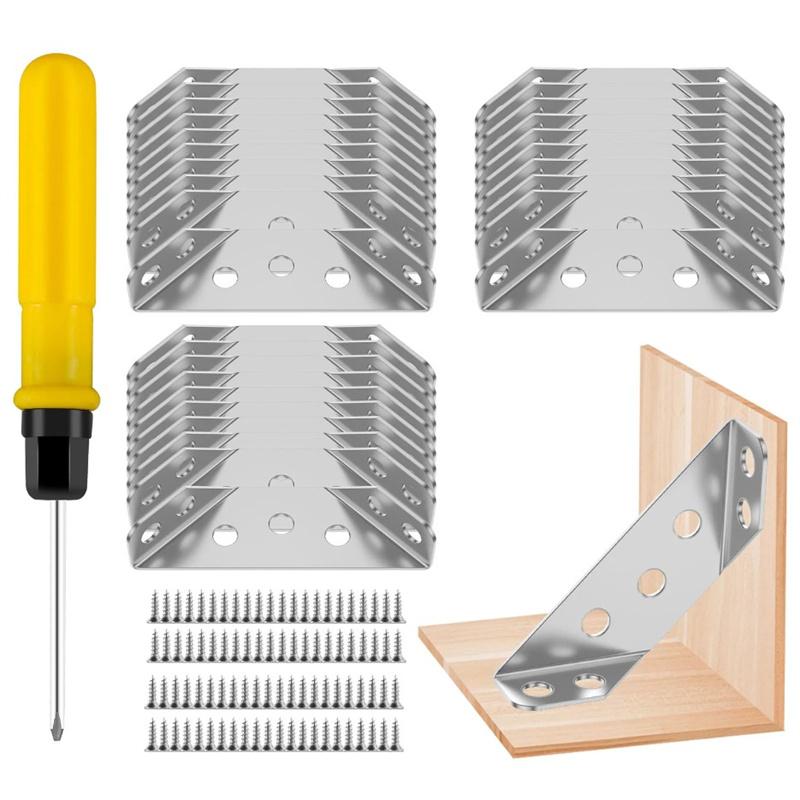 10/20/30 шт. Универсальный угловой соединитель для мебели, угловой кронштейн из нержавеющей стали для деревянной мебели, каркаса кровати, шкафа, ящика