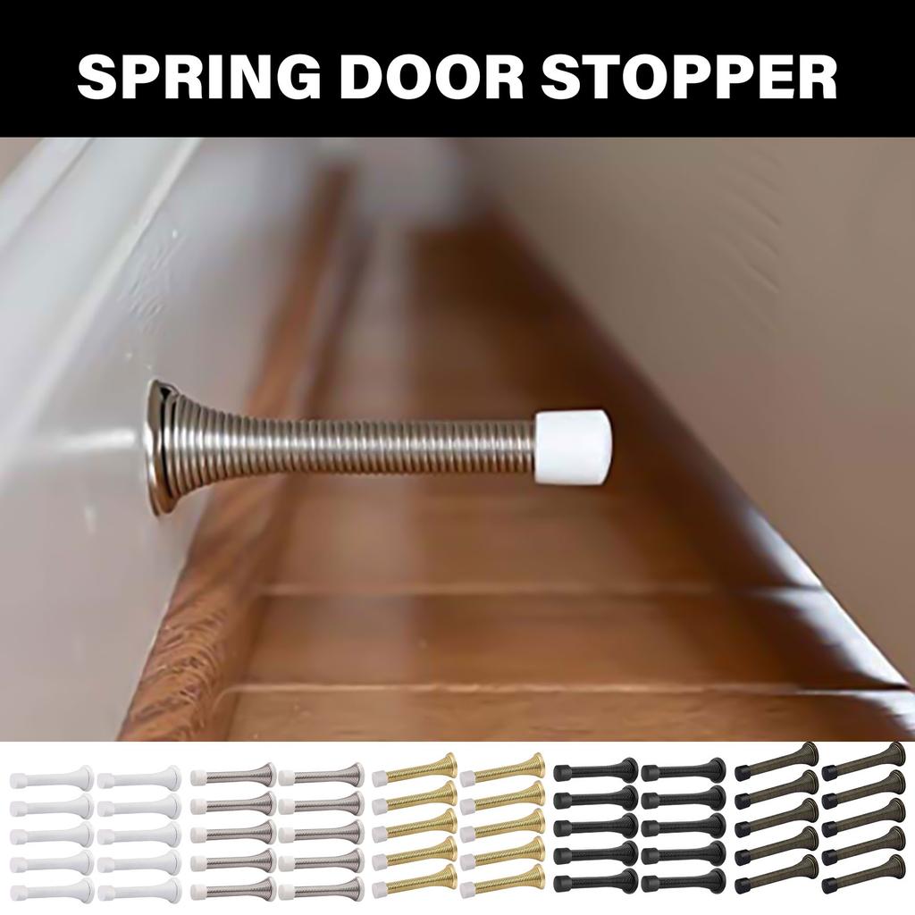 10Pcs Heavy Duty Spring Door Stopper with Rubber Bumper AntiCollision Wall Protector for Kitchen Bedroom Office