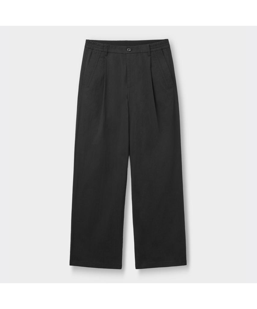 Keoseuuteommellou Black Loose Fit Tucked Cotton Pants Cwpam26322Bkx