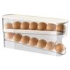 Transparent Dual-Color Slide Egg Box: Automatic Replenishing Refrigerator Door Tray for Fresh-Keeping and Storage