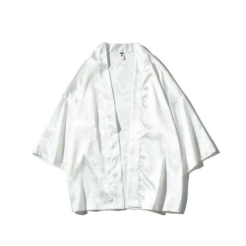 Мужской костюм-кимоно-кардиган, летний кимоно-кардиган + свободные брюки, комплект из 2 предметов