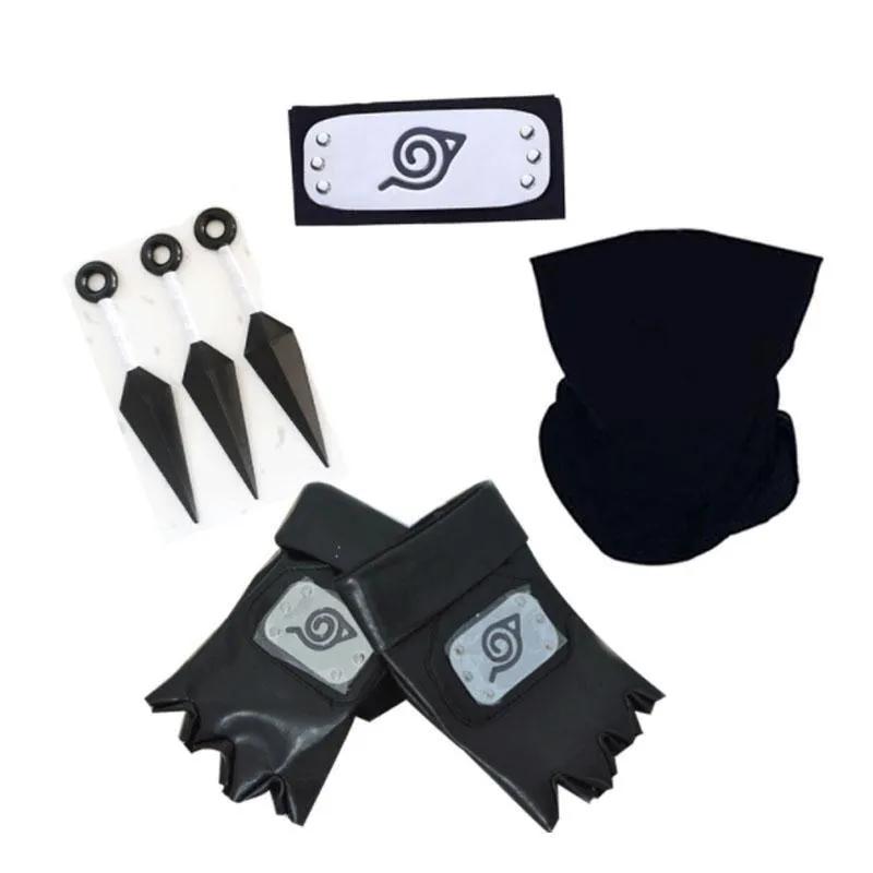 Scione Hatake Kakashi Kunai наборы перчаток повязка на голову сюрикен оружие ниндзя аниме мультфильм реквизит для косплея