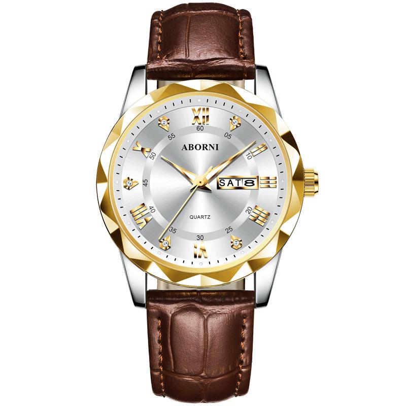 Часы ABORNI Водонепроницаемые светящиеся качественные мужские часы Кварцевые часы с ремешком