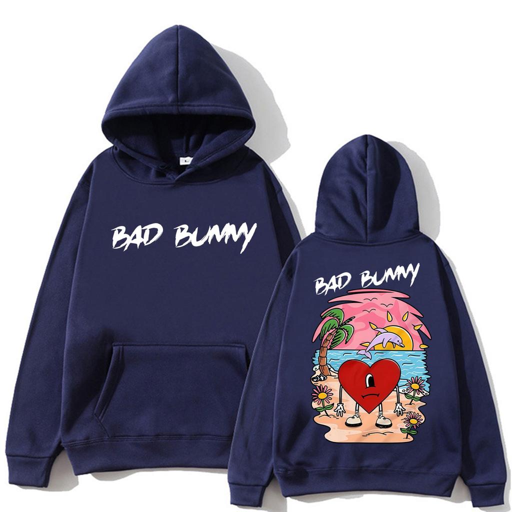 Худи с принтом альбома рэпера Bad Bunny "Un Verano Sin Ti" для мужчин и женщин, модная эстетичная толстовка, свободный флисовый повседневный пуловер