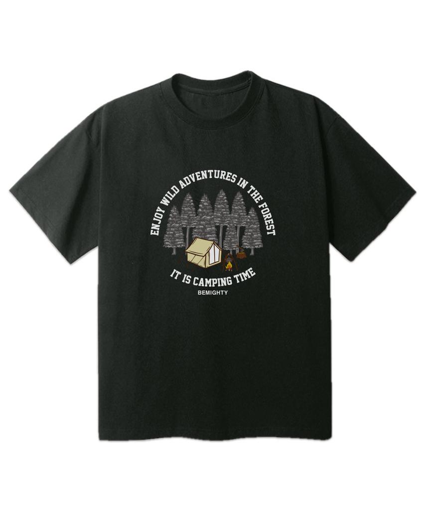 BEMIGHTY Forest Camp Oversized Short Sleeve T-Shirt [Melan Grey]
