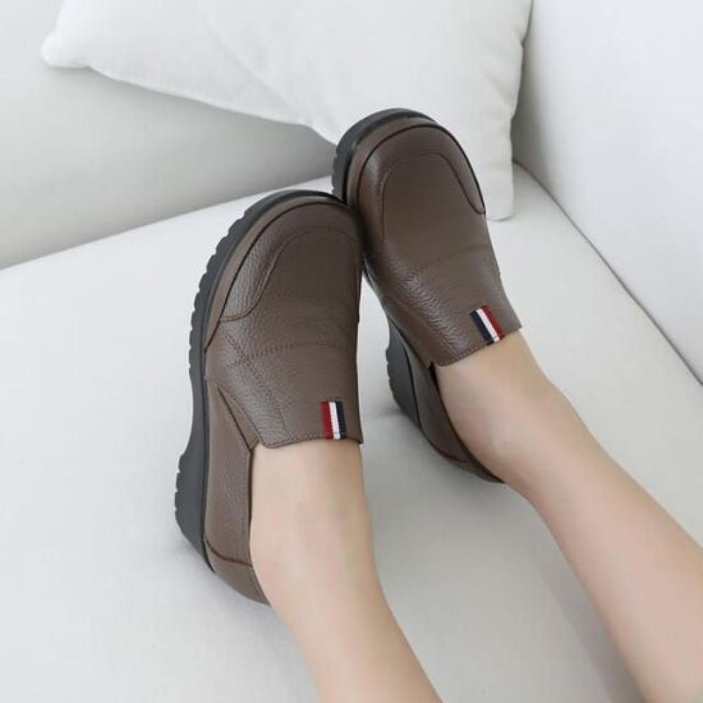 Jisyu Elida Slip On 5cm Natural Leather