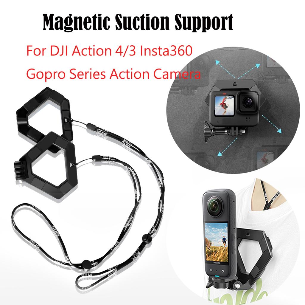 Magnetic Suction Support for DJI Action 4 Gopro 11 Insta360 X3 Strong Magnet Adsorption Chest Bracket Take First Person Bracket