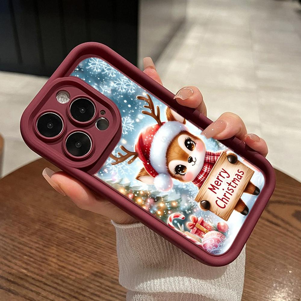 Чехлы для телефонов Ae106 Happy New Year art Merry Christmas для iPhone 16 14 13 11 Pro Max 15 7 8 6s Plus 12 mini XR XS Max Angel Eye Ladder Protective Cover