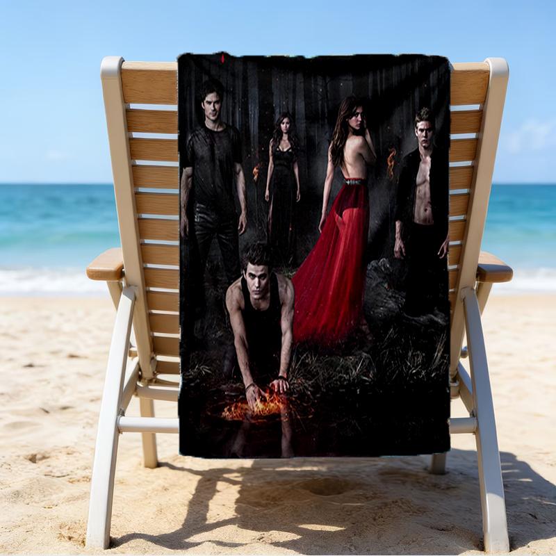 Ultra-Soft Beach Towel with Vampire Diaries Theme,Ideal for Pool - Camping, Diving - Perfect Travel Essential, Vibrant Beach Towel.