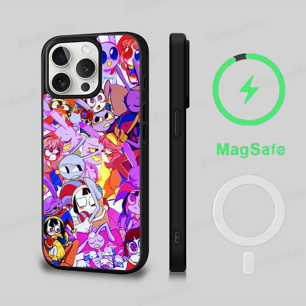 Amazing Digital Circus Phone Case Magnetic Case For IPhone 16 14 13 12 11 15 Pro Max Plus For Magsafe Wireless Charge Cover