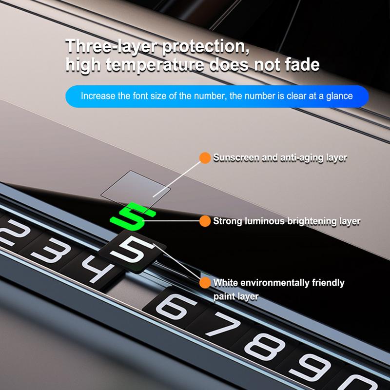 Универсальная металлическая автомобильная временная парковочная карта, выдвижная скрытая панель для отображения номера телефона, парковка, стоп, в автомобильном стайлинге, автоаксессуары