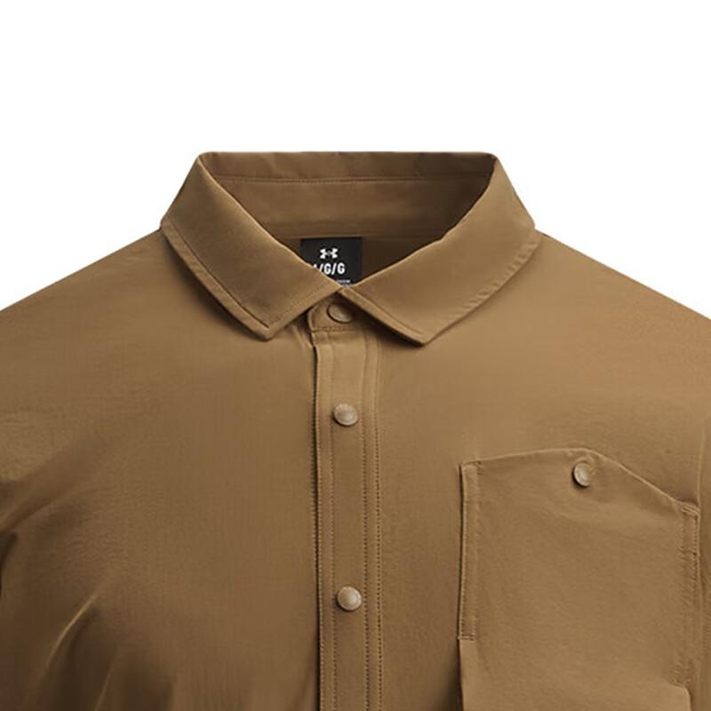 Under Armour Рубашка Urban Wilderness Series однотонная повседневная с несколькими карманами и длинным рукавом, мужские рубашки коричневого цвета 1389295-498