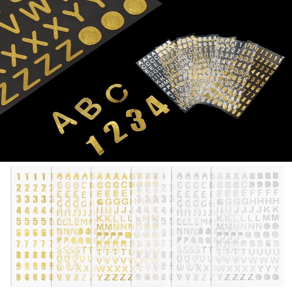 Decor Scrapbook Bronzing Pattern Planner Number sticker Letter Self Adhesive Twinkle stickers