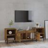 TV Cabinet Smoked Oak 160 x 35 x 55 cm Wood Based Panel
