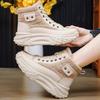 Sports Cotton Shoes Thick Sole Student Casual Cotton Shoes Luxury Snow Boots Women's Winter New Velvet Thickened High Top