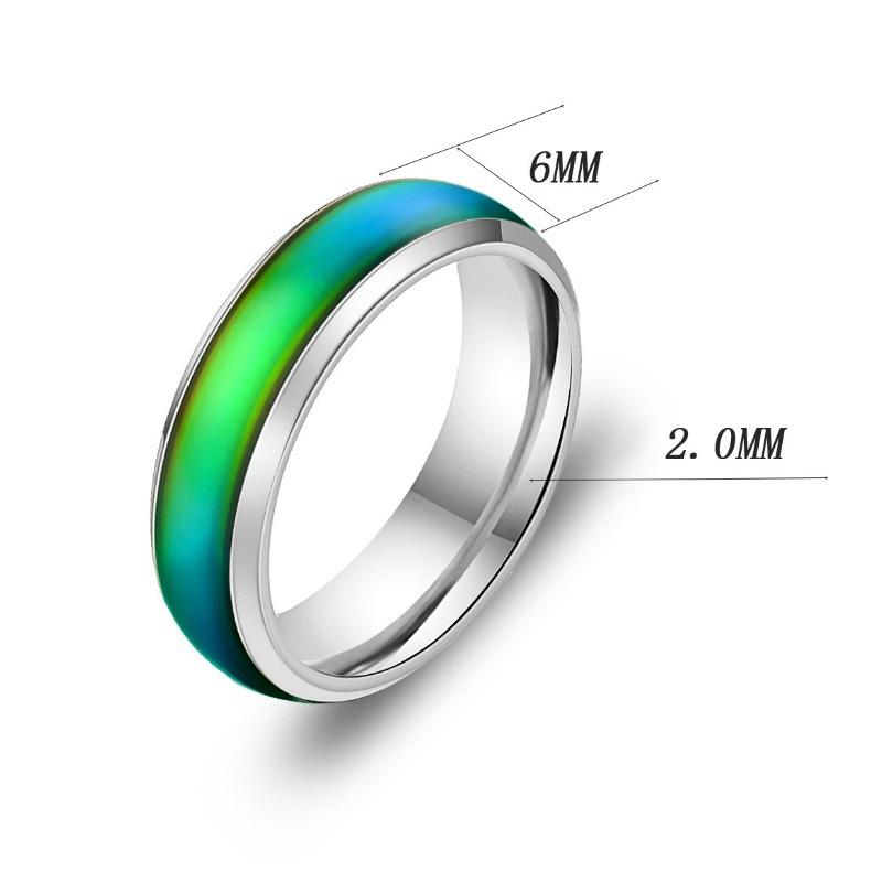Термочувствительное кольцо из нержавеющей стали, меняющее цвет, ювелирные изделия для пары