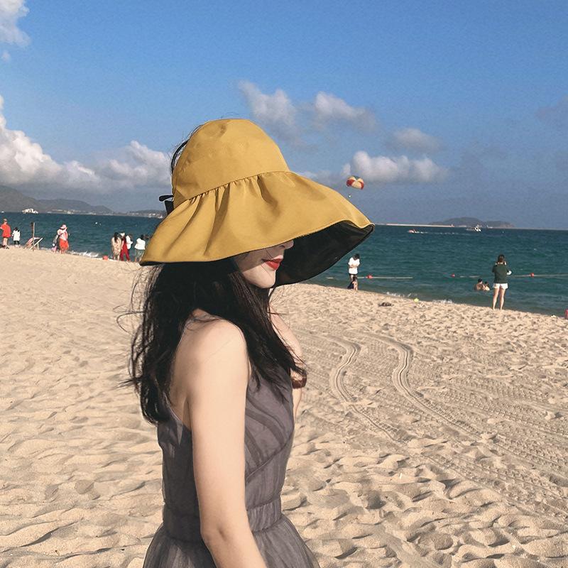 Spring and Summer UV Vinyl Empty Top Sunscreen Hat Women's UV Protection Face Cover Sun Hat Children's Summer Big Edge Sun Hat