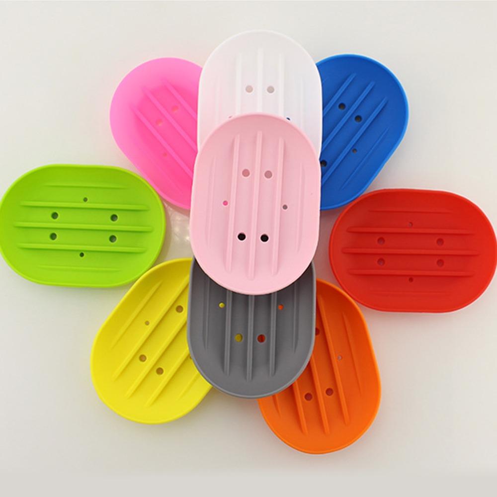 Silicone Soap Dishes Self Draining Soap Sponge Drainer Tray Practical Soap Storage Rack  Bathroom