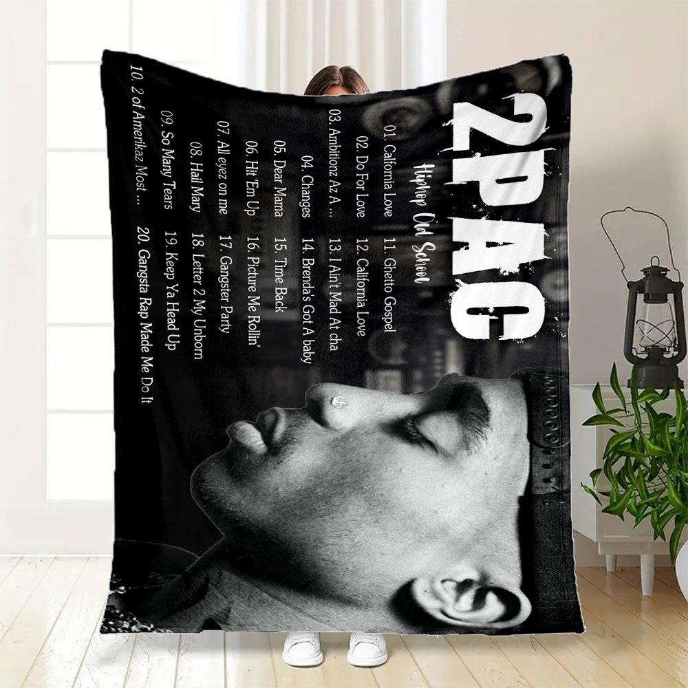 "2Pac: The Greatest Hits Collection"Blanket Flannel Throw Blanket for Sofa, Bed, Travel, Camping, Office, Couch, Chair, And Bed Gift for Chr
