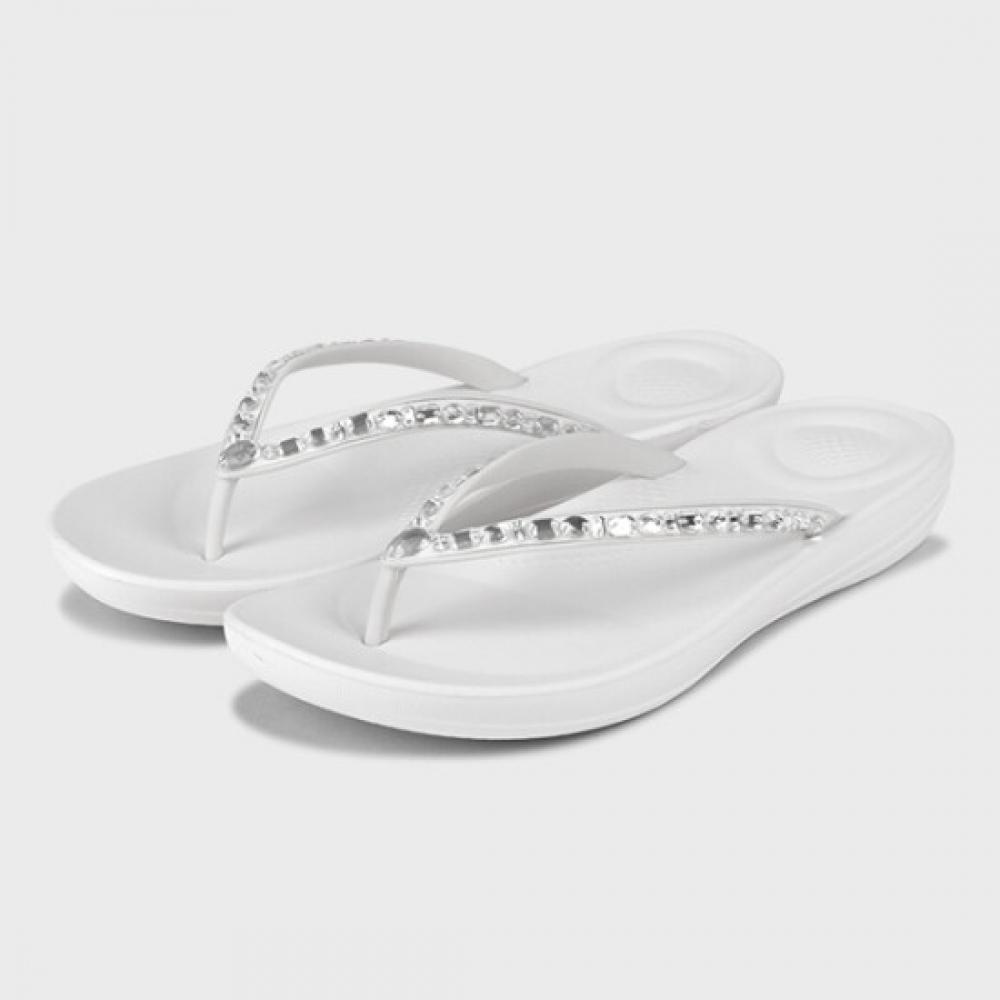 Fitflop Women S iquShion Multi cryStal Ergonomic Flip flopS White Jc8 194