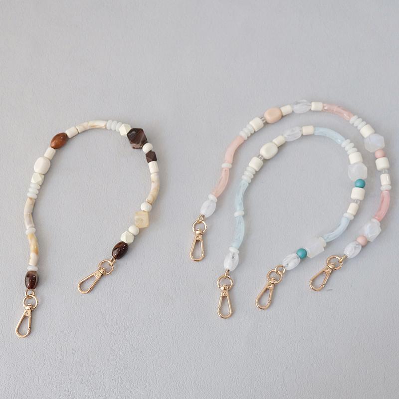 Новый аксессуар для женской сумки, красочные деревянные смоляные бусины, браслет ручной работы, акриловые цепочки для сумок, женская сменная цепочка для ручки сумки