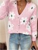 Flower Pattern Button-up Cardigan
